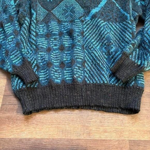 Vintage Michael Gerald Wool Blend Mens Crewneck Sweater, Size M, Argyle Pattern - Picture 4 of 5